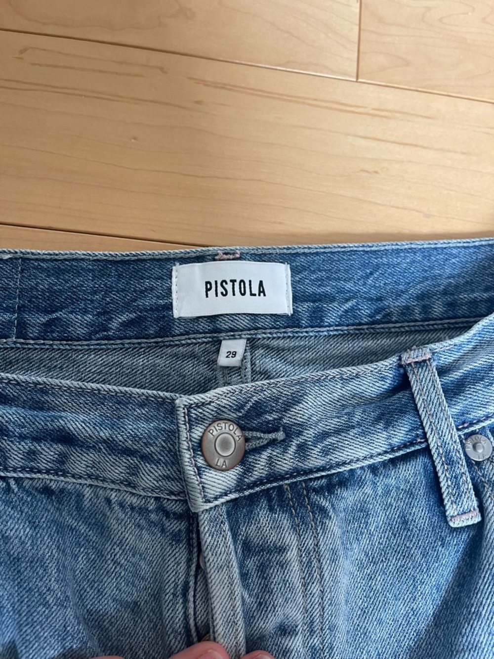 Pistola Light Blue Wide Leg Cropped Jeans - Picture 7 of 7